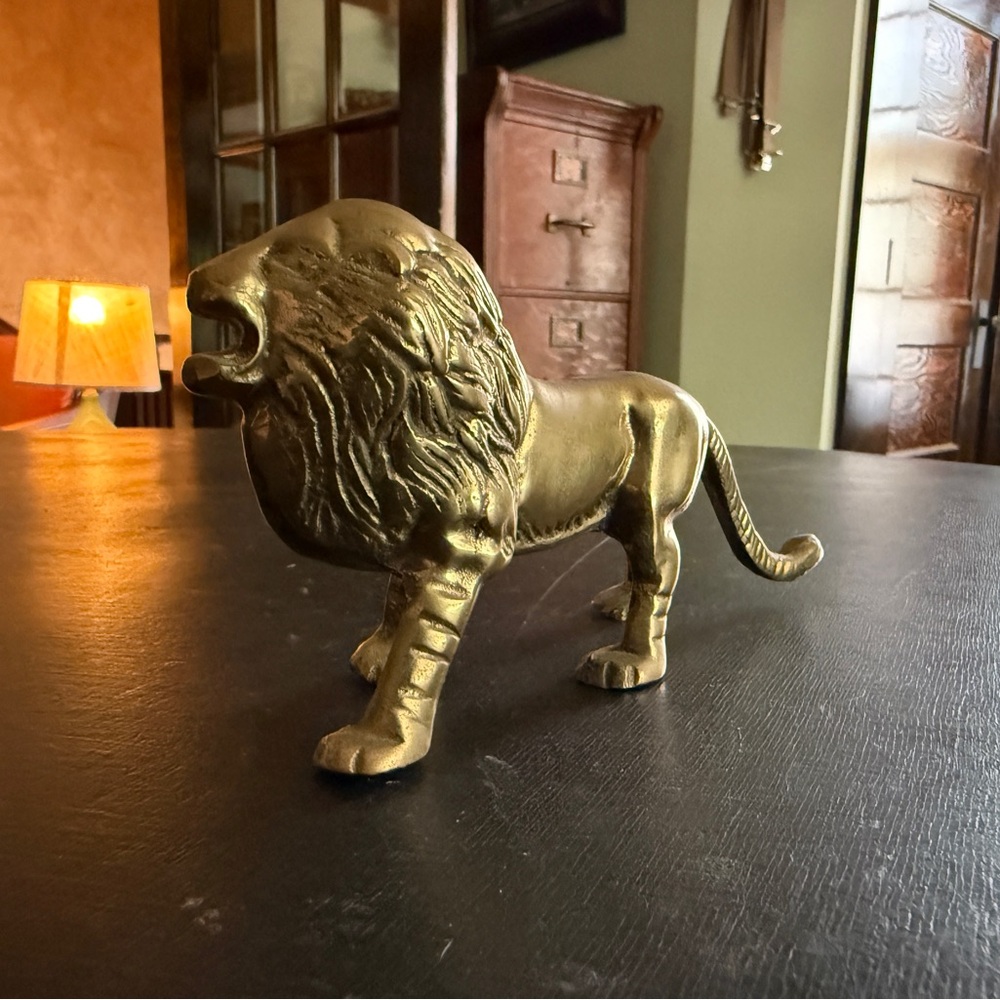 Brass Lion Figurine